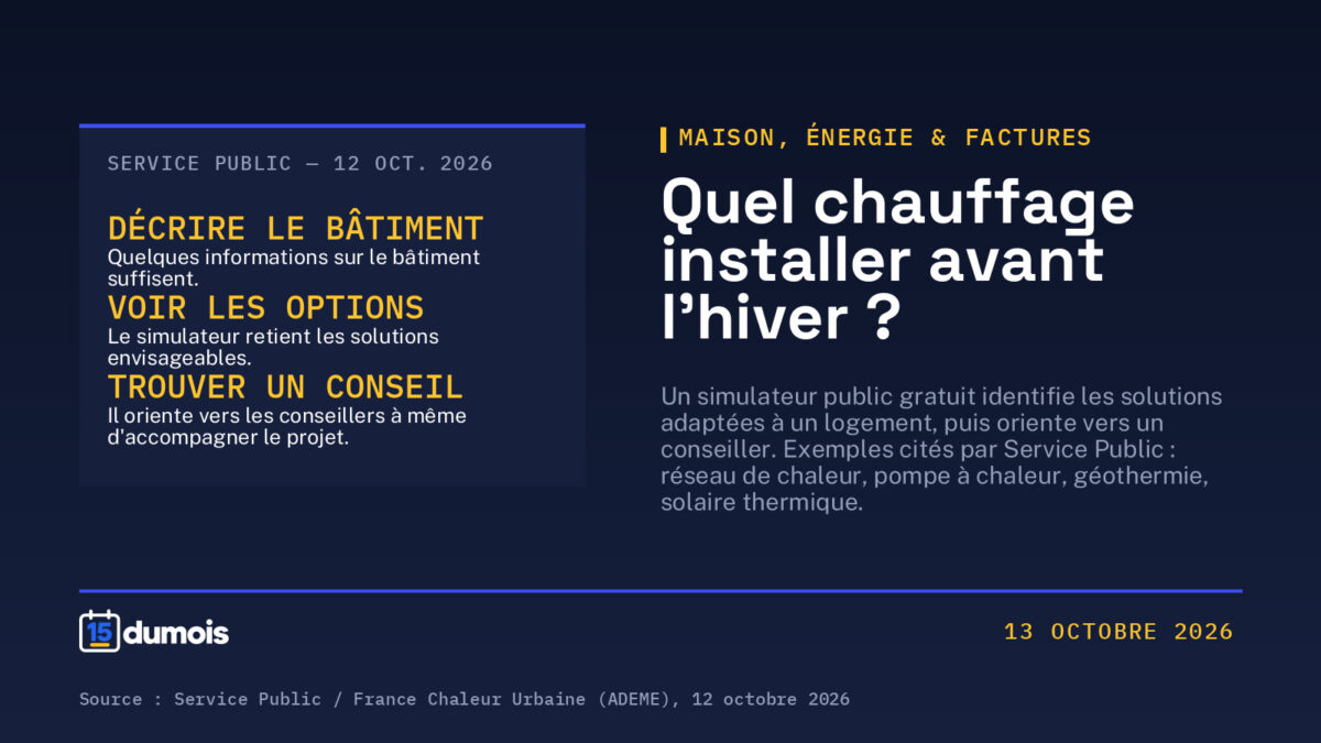 Chauffage renouvelable : ce que le nouveau simulateur public fait, et ce qu&rsquo;il ne fait pas