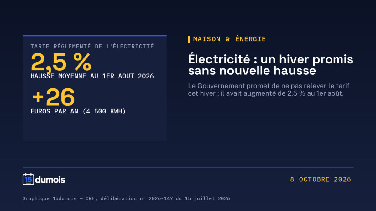 Électricité : le tarif réglementé a augmenté de 2,5 % au 1er août, et le gouvernement promet un hiver sans nouvelle hausse